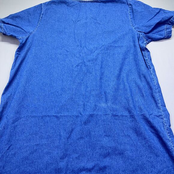 Silhouettes Denim Maxi Dress Womens 20W Short Sleeve‎ Modesty Patchwork Blue - Picture 15 of 16